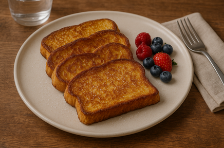 Pain perdu brioché doré à la poêle (pour 2 personnes)