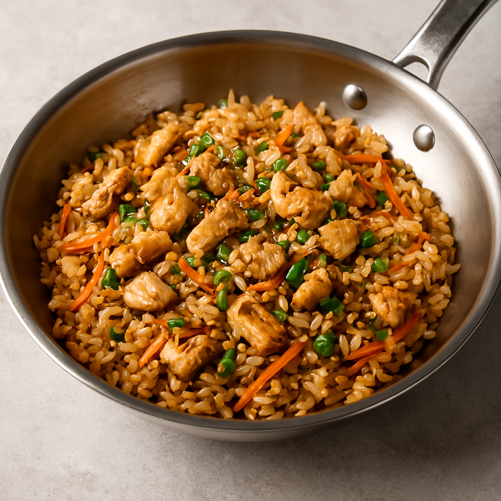 Riz sauté à l’asiatique au poulet