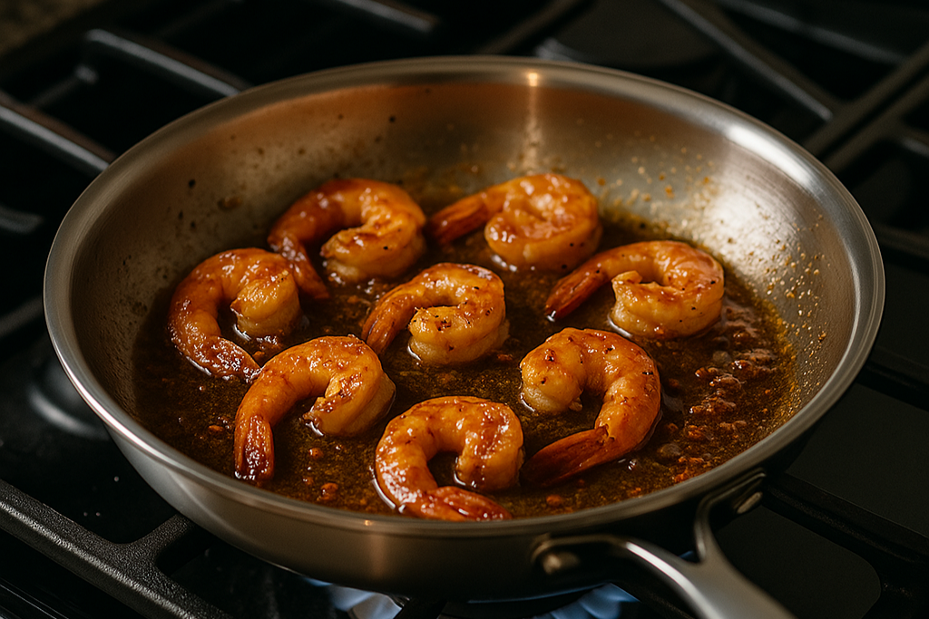 Crevettes sautées à l’ail, citron & persil