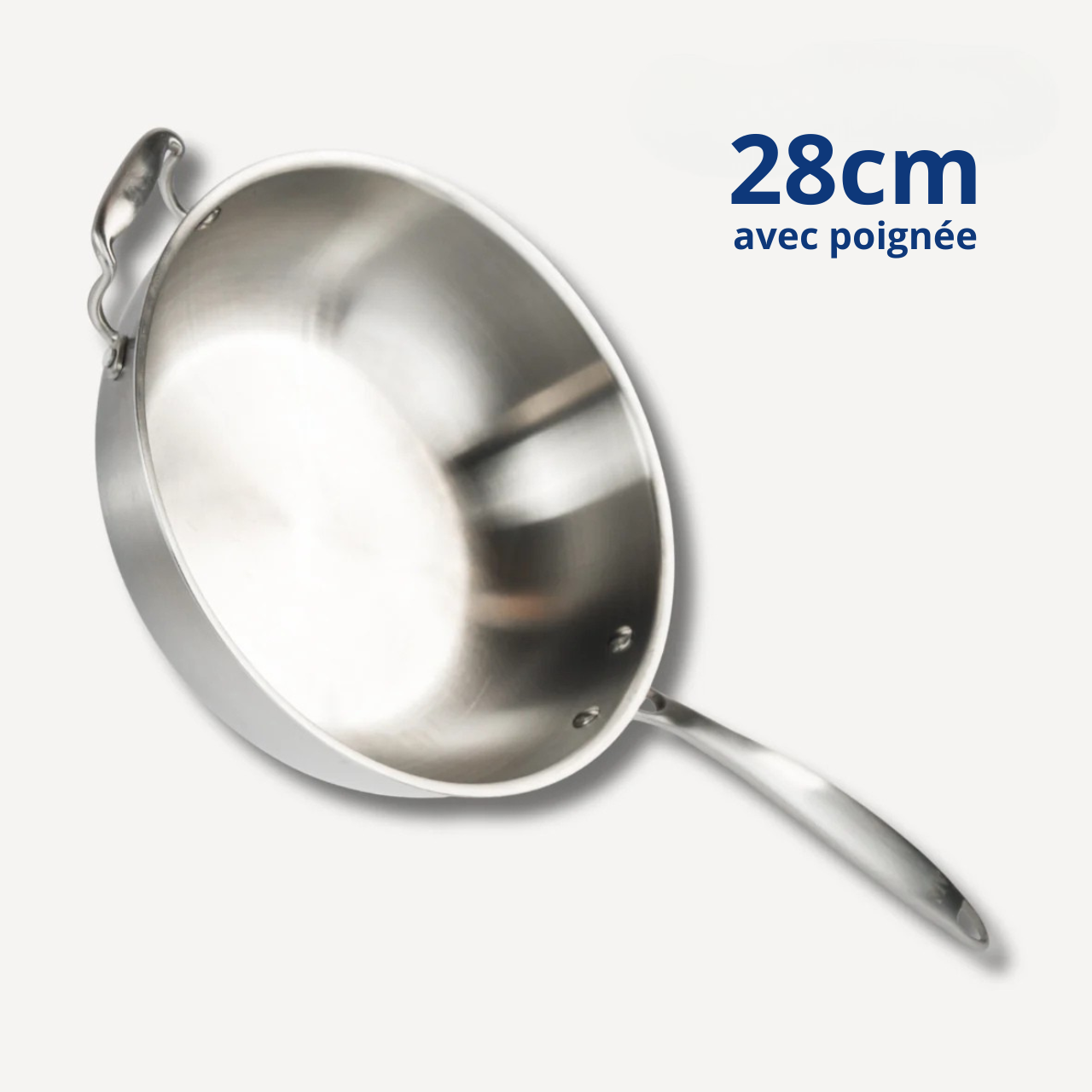 Wok en inox - 28cm