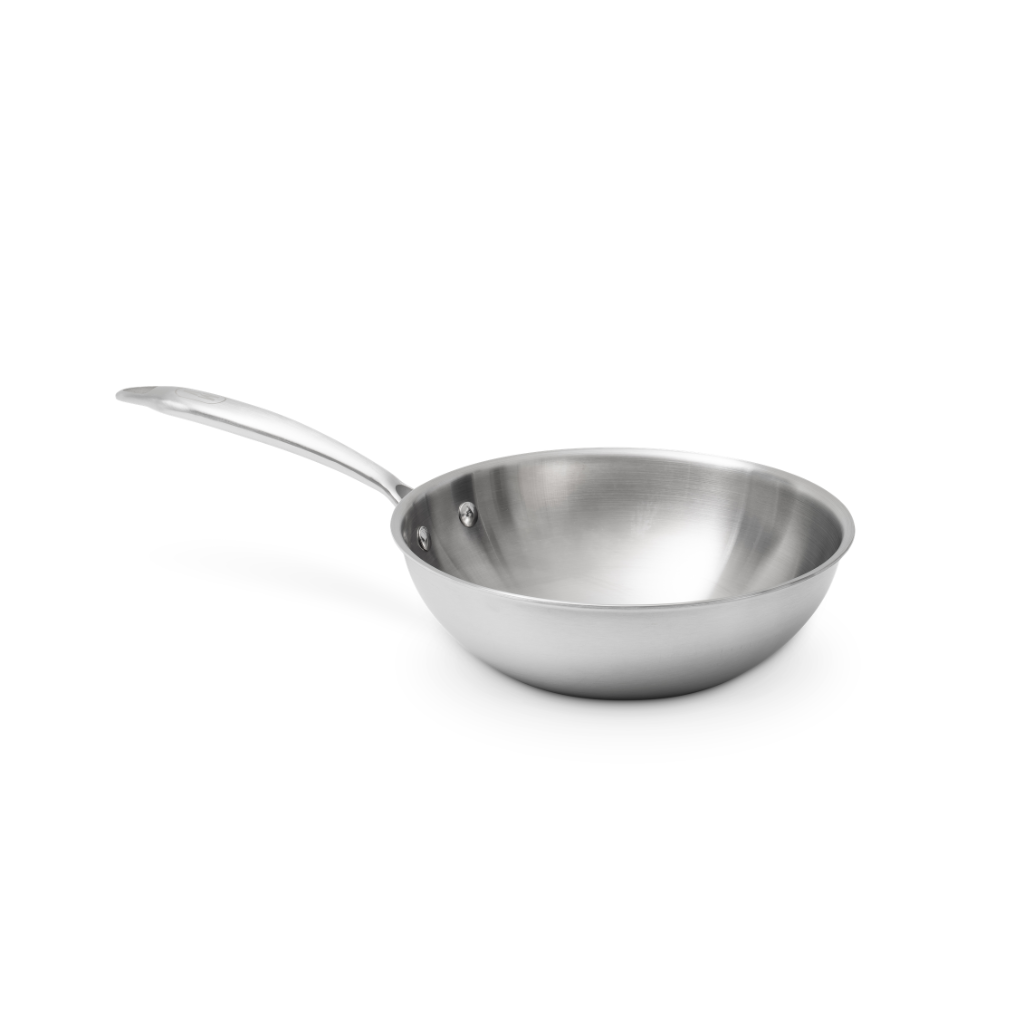 Wok aus Edelstahl - 24cm