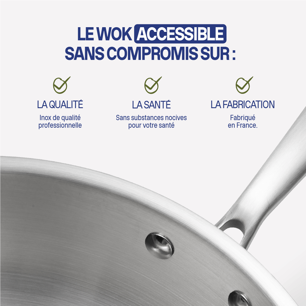 Wok aus Edelstahl – 28 cm